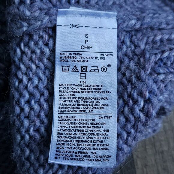 Gap Women’s Marled Long Sweater S Alpaca Wool Blend Oversized Gray Minimalist... - Picture 7 of 8